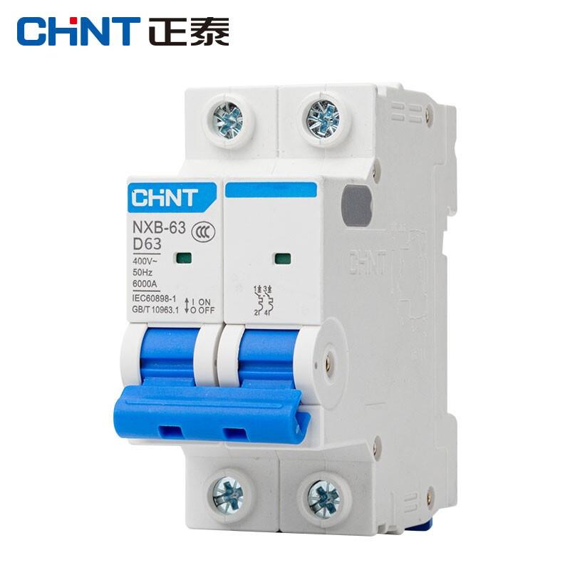 正泰 NXB-63-2P-D63 正泰NXB-63-2P-D63 家用空气开关 过载空气开关 DZ47升级款小型断路器  （单位：个）