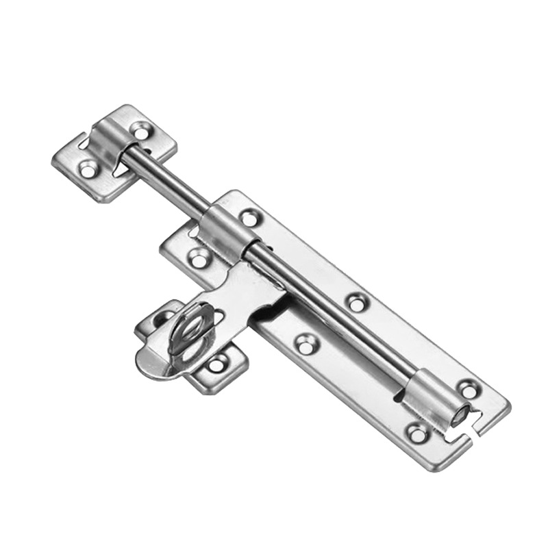 金臻赫（JINZHENHE） JZH-CX01 不锈钢插销翻边左右插销可挂锁门窗五金防盗插销双向明装门栓插4寸60支 厚度：0.8mm，芯伸出：21mm （单位：支）  银色