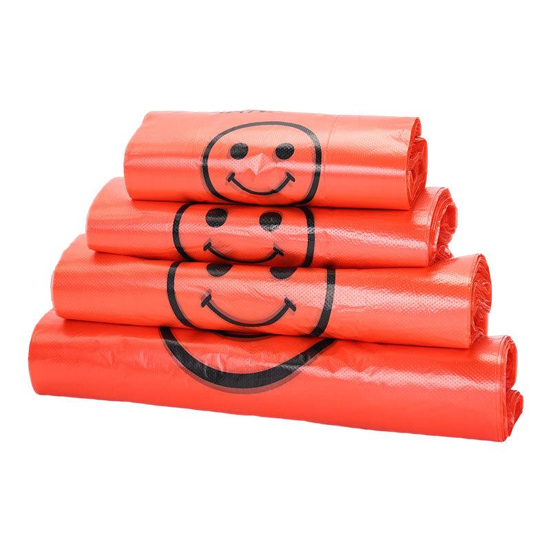 金臻赫（JINZHENHE） JZH-529 红色笑脸袋超市购物袋20*32普厚（100只）*5捆 20*32普厚（100只） （单位：捆）  红色