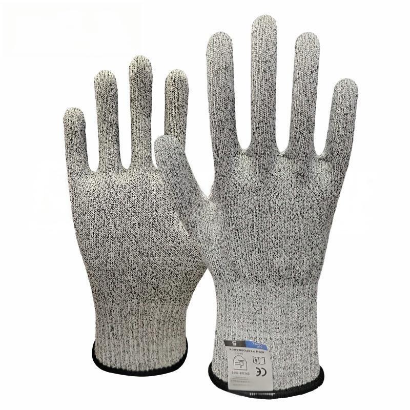 金臻赫（JINZHENHE） JZH-042 防切割耐磨工作手套M码五级防割麻灰*5双 M码 长22.5cm （单位：双）  灰色