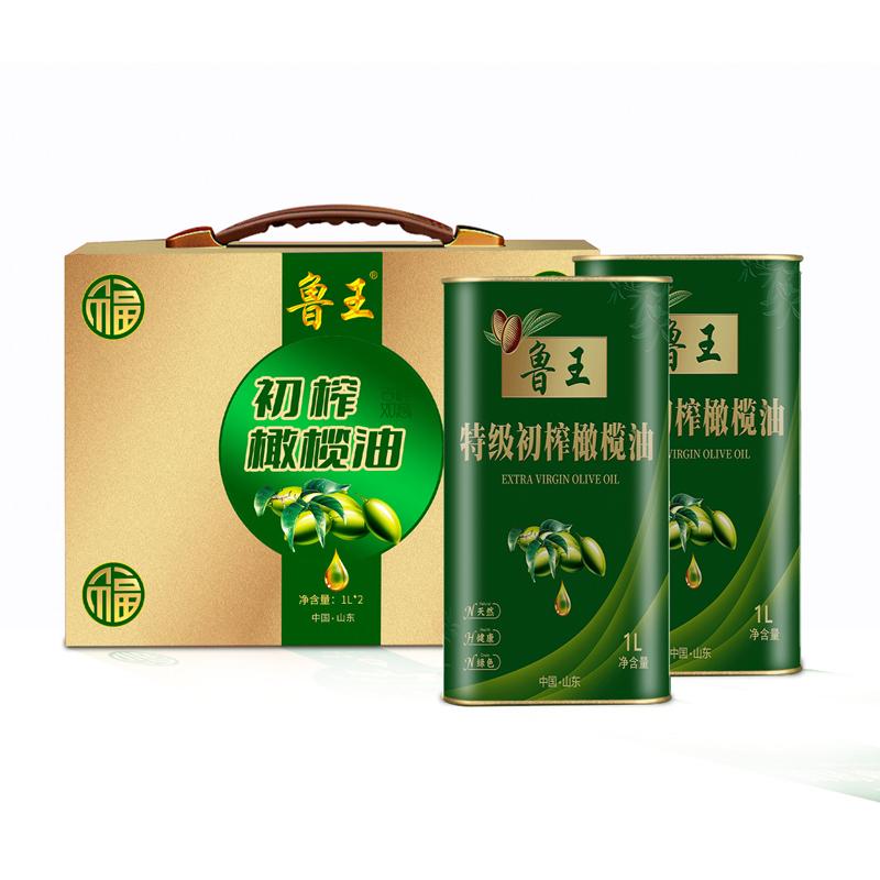 鲁王 1L*2 鲁王特级初榨橄榄油1L*2瓶礼盒装  （单位：盒）