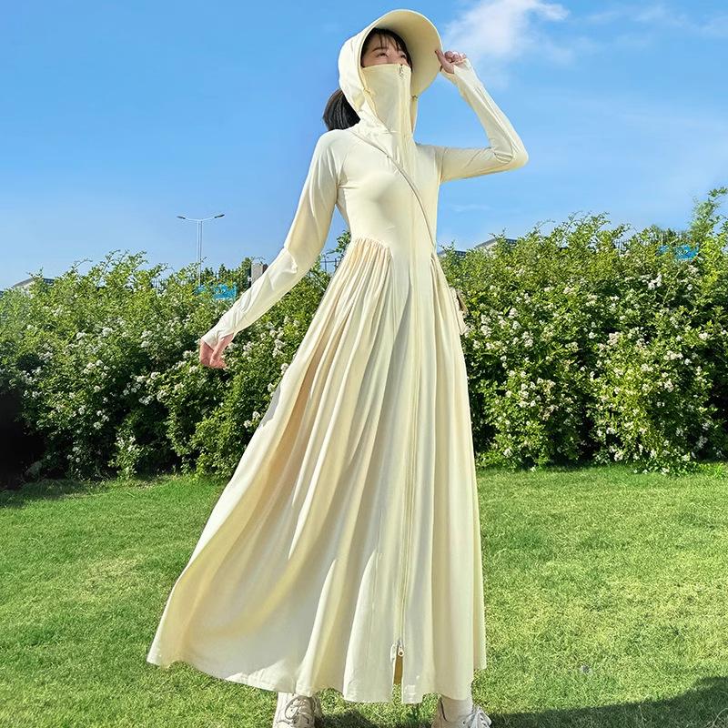 金臻赫（JINZHENHE） JZH-072 黄色 UPF50+夏季女款全身覆盖防晒衣L码*1件 L码 （单位：件）  黄色