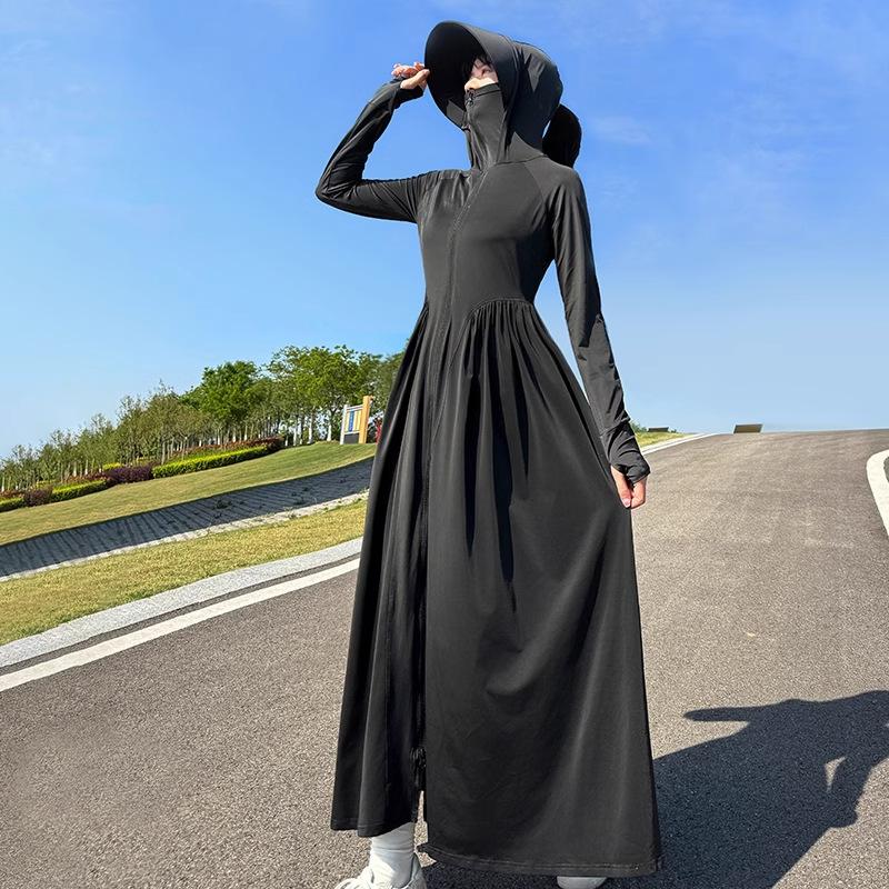 金臻赫（JINZHENHE） JZH-072 黑色 UPF50+夏季女款全身覆盖防晒衣L码*1件 黑色L码 （单位：件）  黑色