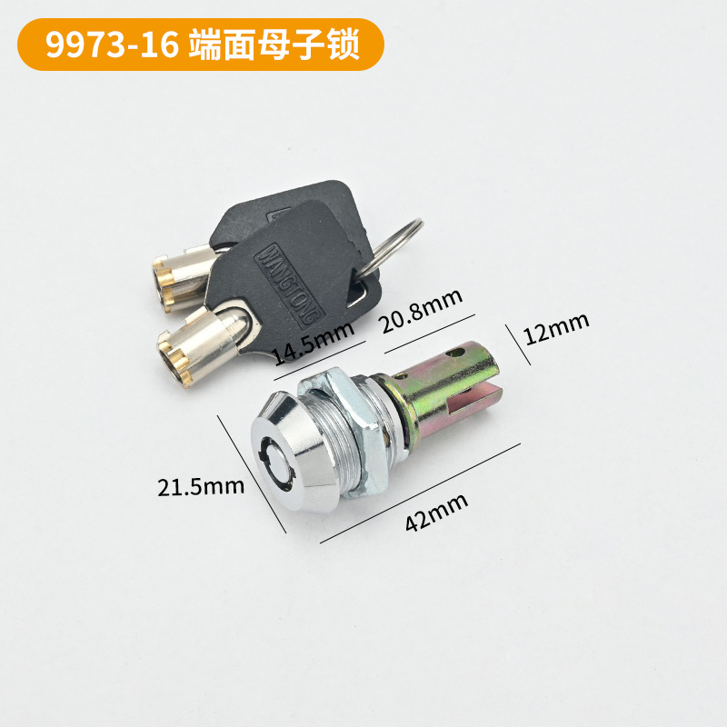 金臻赫（JINZHENHE） JZH-cts 办公柜文件柜联动柜抽屉锁9973-16端面母子锁两件装  （单位：件）