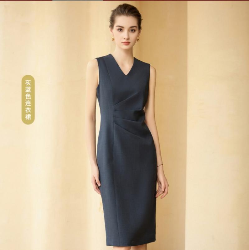 程佑（CHENGYOU） CY-223 秋季职业女装 深灰色无袖连衣裙 S码*1件 S码 （单位：件）  深灰色