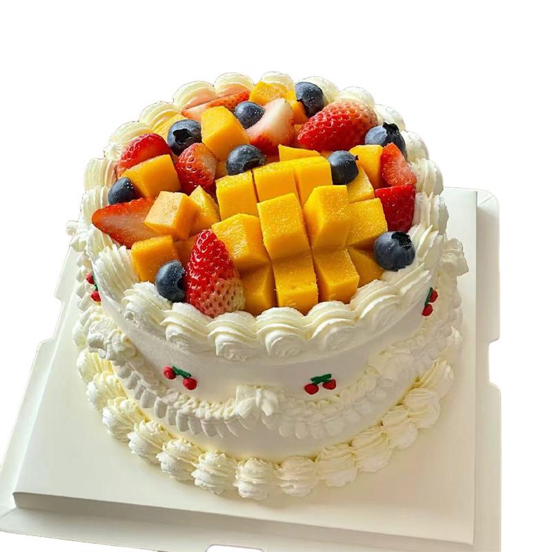 爱在此客 19 【爱在此客】动物奶油&mdash;芒果草莓蓝莓水果蛋糕（草莓换季水果偏酸，芒果易氧化介意慎拍） 6英寸 （单位：个）