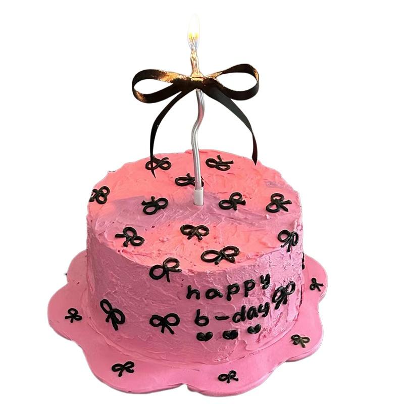 爱在此客 25 【爱在此客】动物奶油&mdash;蝴蝶结元素生日蛋糕（可食用色素介意慎拍） 6英寸 （单位：个）