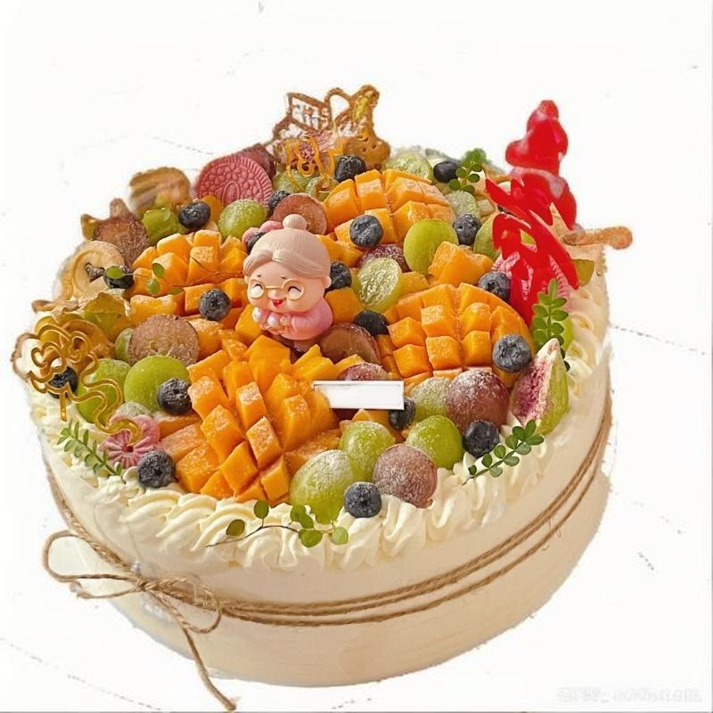 爱在此客 42 【爱在此客】动物奶油-水果祝寿生日蛋糕送长辈礼物同城配送（芒果易氧化介意慎拍） 6英寸 （单位：个）