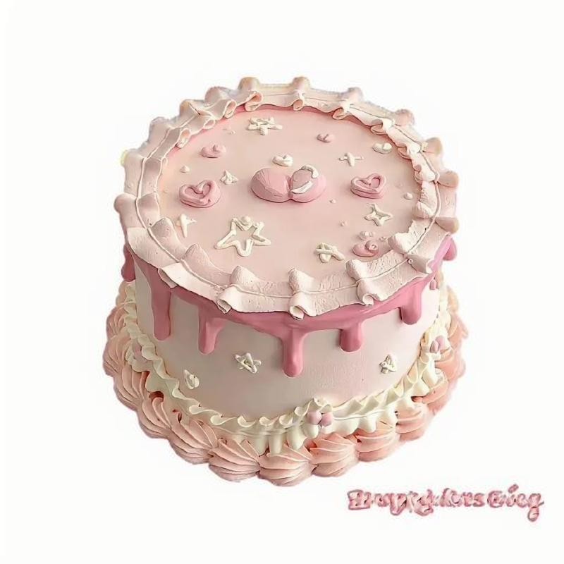 爱在此客 46 【爱在此客】动物奶油-粉色少女心生日蛋糕送女生礼物同城配送 6英寸 （单位：个）