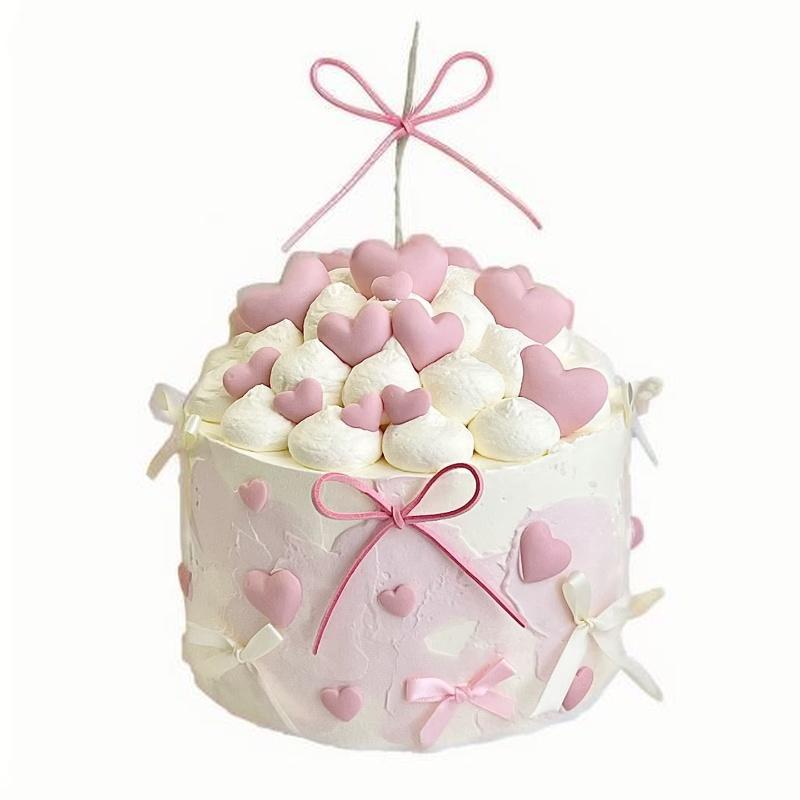 爱在此客 59 【爱在此客】动物奶油-粉色爱心塔生日蛋糕送闺蜜送对象礼物同城配送 6英寸 （单位：个）