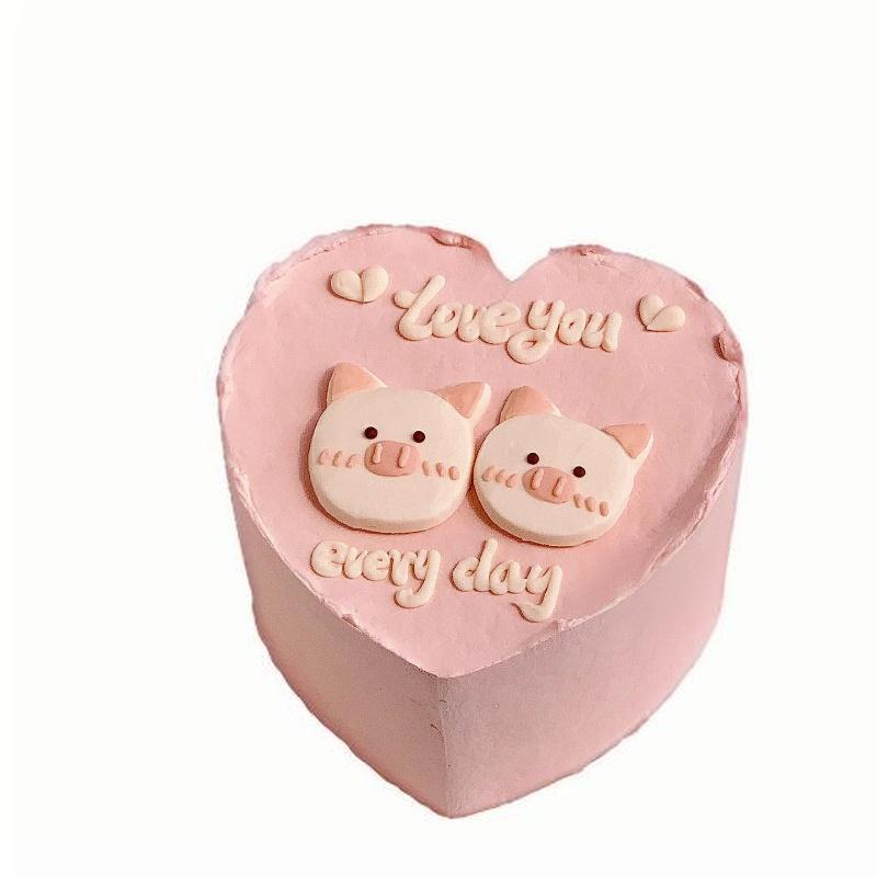 爱在此客 60 【爱在此客】动物奶油-可爱猪猪生日蛋糕送闺蜜送对象礼物同城配送 6英寸 （单位：个）