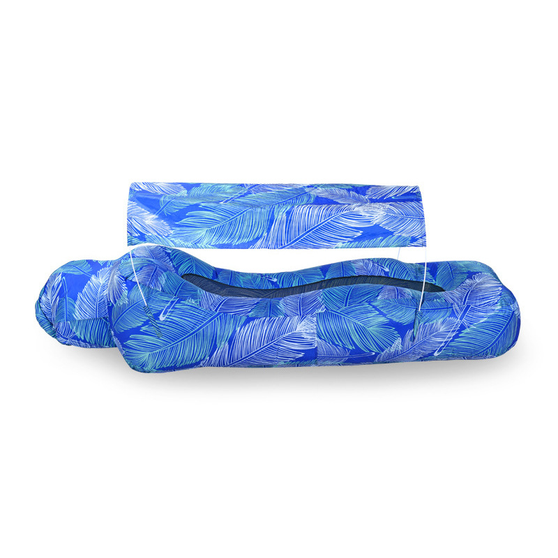 程佑（CHENGYOU） CY-DZ 带遮阳伞户外充气床 有遮阳伞无储存空间款蓝羽毛190X75X55cm两个装  （单位：件）