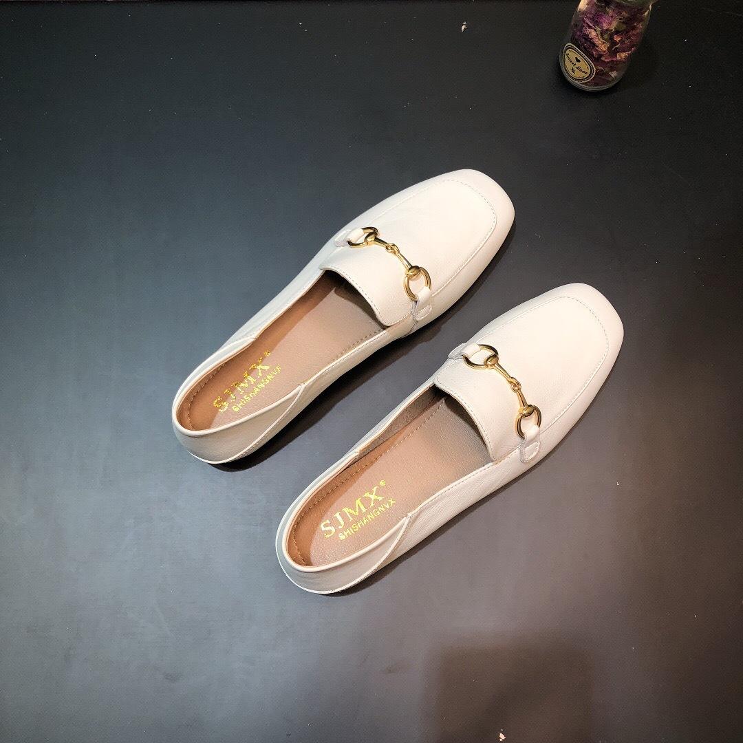 程佑（CHENGYOU） CY-ZYQ 头层牛皮平底单鞋女款 米白色 36码*1双 36码 （单位：双）  米白色