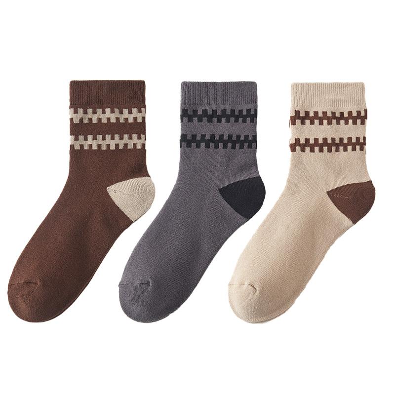 恒源祥（HYX） HYX060WZ 恒源祥HYX060WZ  10A抗菌全棉毛圈加厚袜男款3双装 24-26 （单位：盒）  图片色