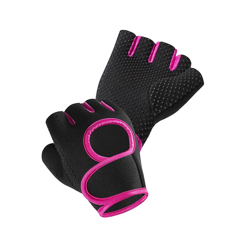 程佑（CHENGYOU） CY-HST 运动手套半指手套护手腕防起茧L号【适合掌围21-24cm】玫红色一双装 L号【适合掌围21-24cm】 （单位：双）  玫红色