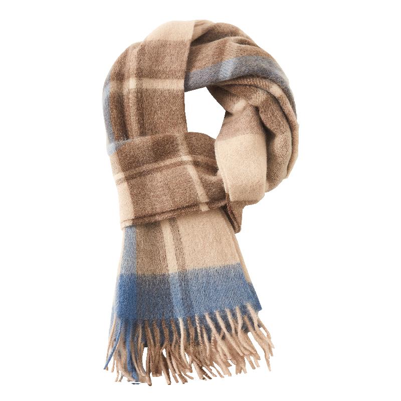 恒源祥（HYX） HYX046WJ 恒源祥HYX046WJ纯羊毛围巾-蓝灰条 30*180cm （单位：条）  蓝灰条