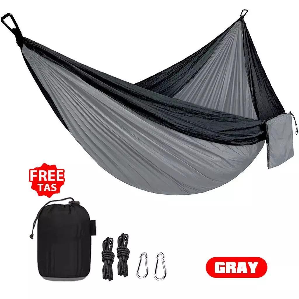 程佑（CHENGYOU） CY-TE 户外吊床休闲秋千 260*140CM黑拼银灰（绑绳款）*1件 260*140CM黑拼银灰（绑绳款） （单位：件）  黑拼银灰