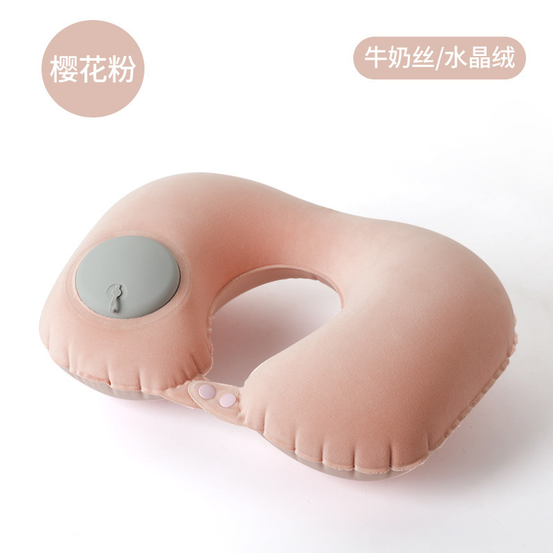 程佑（CHENGYOU） CY-JZ 户外旅行u型护颈枕 水晶绒+牛奶丝粉色*3件装  （单位：件）