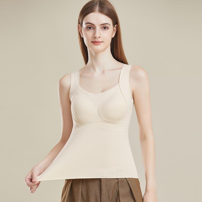 程佑（CHENGYOU） CY-BN 秋冬德绒保暖背心带胸垫 奶白色2XL码【140-160斤】*1件 2XL码【140-160斤】 （单位：件）  奶白色