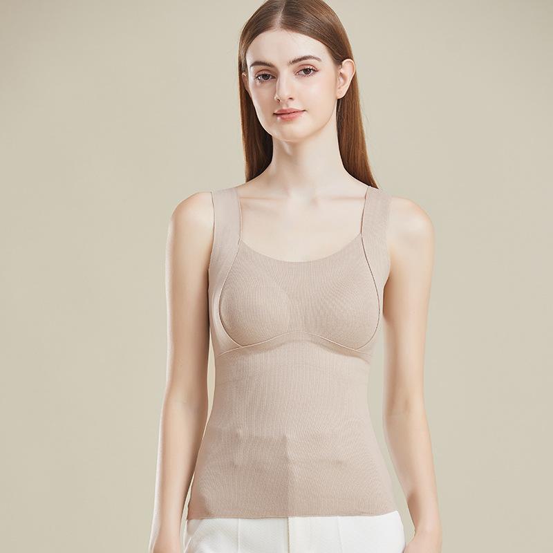 程佑（CHENGYOU） CY-BN 秋冬德绒保暖背心带胸垫 卡其色M码【70-100斤】*1件 M码【70-100斤】 （单位：件）  卡其色