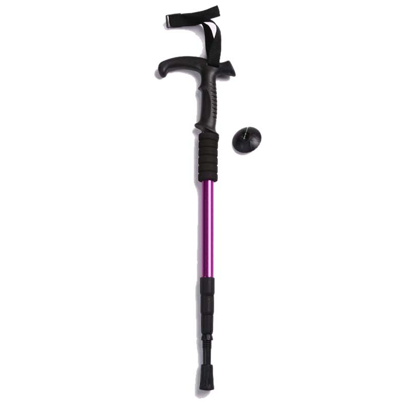 程佑（CHENGYOU） CY-SZ 户外旅游登山杖可伸缩铝合金手杖 紫色-弯柄登山杖四节50cm-107cm5个装  （单位：个）