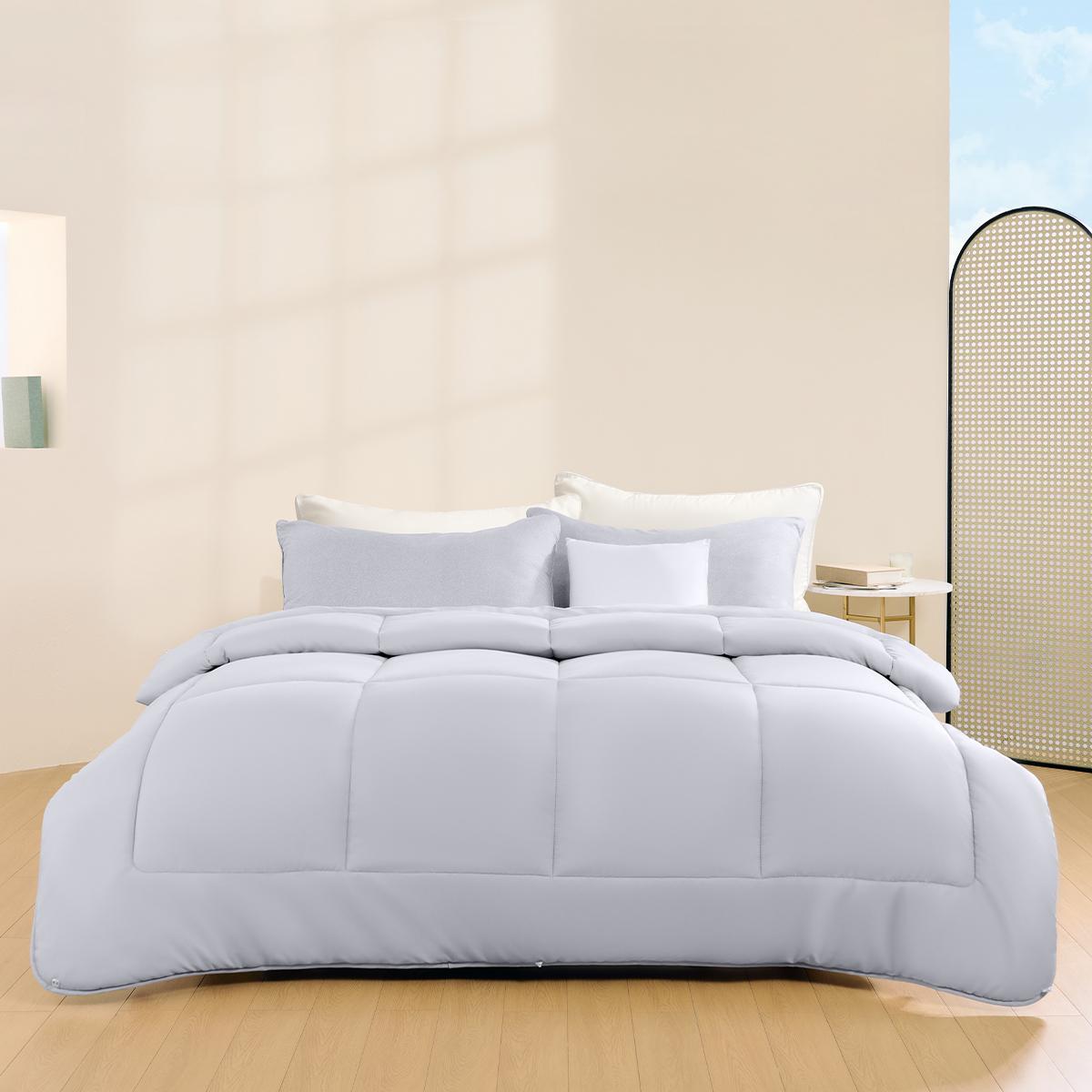 水星家纺（MERCURY） 129257 水星家纺 臻享生活抗菌防螨四季被 200cm&times;230cm 灰色 优质面料 磨毛工艺 抗菌防螨 129257  （单位：件）