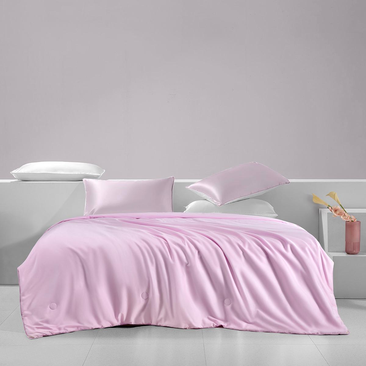 水星家纺（MERCURY） 129256 水星家纺  逸享抗菌桑蚕丝被 200cm&times;230cm 粉色 优质春茧 全棉面料 129256  （单位：件）