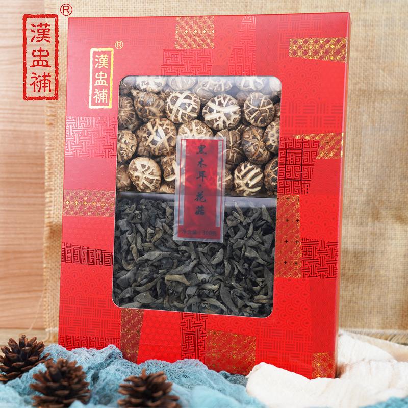 汉盅补 云耳180g + 花菇120g 汉盅补 双拼喜庆红盒 云耳+花菇 300g 礼盒装  （单位：盒）