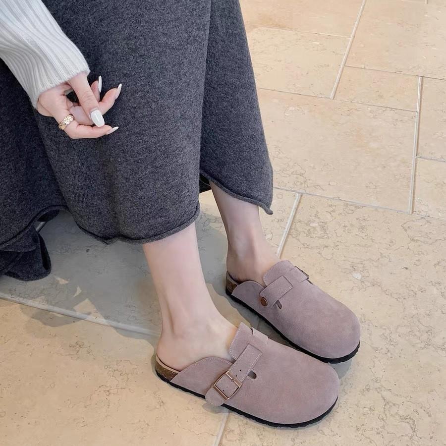 程佑（CHENGYOU） CY-BKX 全真皮勃肯鞋女款紫灰色（半拖 单里）38码*1双 38码 （单位：双）  紫灰色