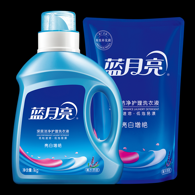 蓝月亮（Blue moon） 蓝月亮薰衣草亮白增艳洗衣液1kg+薰衣草亮白增艳洗衣液袋装500g 蓝月亮薰衣草亮白增艳洗衣液1kg+薰衣草亮白增艳洗衣液袋装500g  （单位：组合）