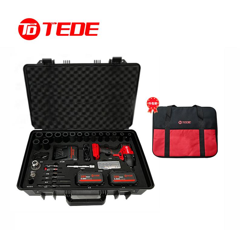 TEDE YCL-6025 TEDE YCL-6025 锂电充电式冲击扳手电钻起子机 1/2寸34件组套 （单位：套） 1/2寸34件组套 （单位：套）