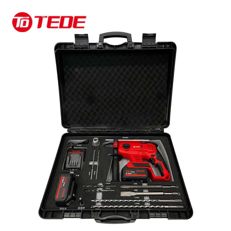 TEDE TE-5218 TEDE无刷充电式锂电电锤钻14件组套 TE-5218 （单位：套） 两电一充 （单位：套）