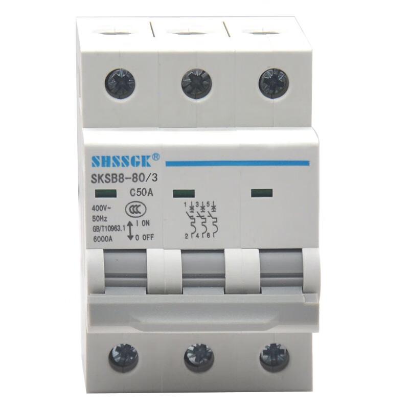 赛时工控(SHSSGK) SKSB8-80/3 3P C50A 低压空气开关 低压小型断路器 (单位:台) 灰白 SKSB8-80/3 3P C50A灰白 （单位：台）