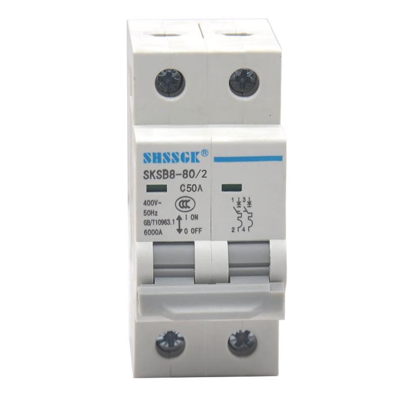 赛时工控(SHSSGK) SKSB8-80/2 2P C50A 低压空气开关 低压小型断路器 (单位:台) 灰白 SKSB8-80/2 2P C50A灰白 （单位：台）