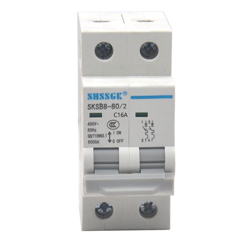 赛时工控(SHSSGK)  低压空气开关 低压小型断路器 (单位:台) SKSB8-80/2 2P C16A灰白 （单位：台）