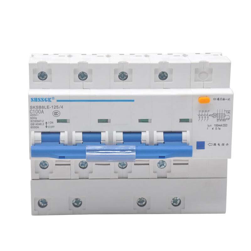 赛时工控(SHSSGK)  低压过载保护漏电开关 漏保小型断路器 (单位:台) SKSB8LE-125/4 4P C100A蓝白 （单位：台）