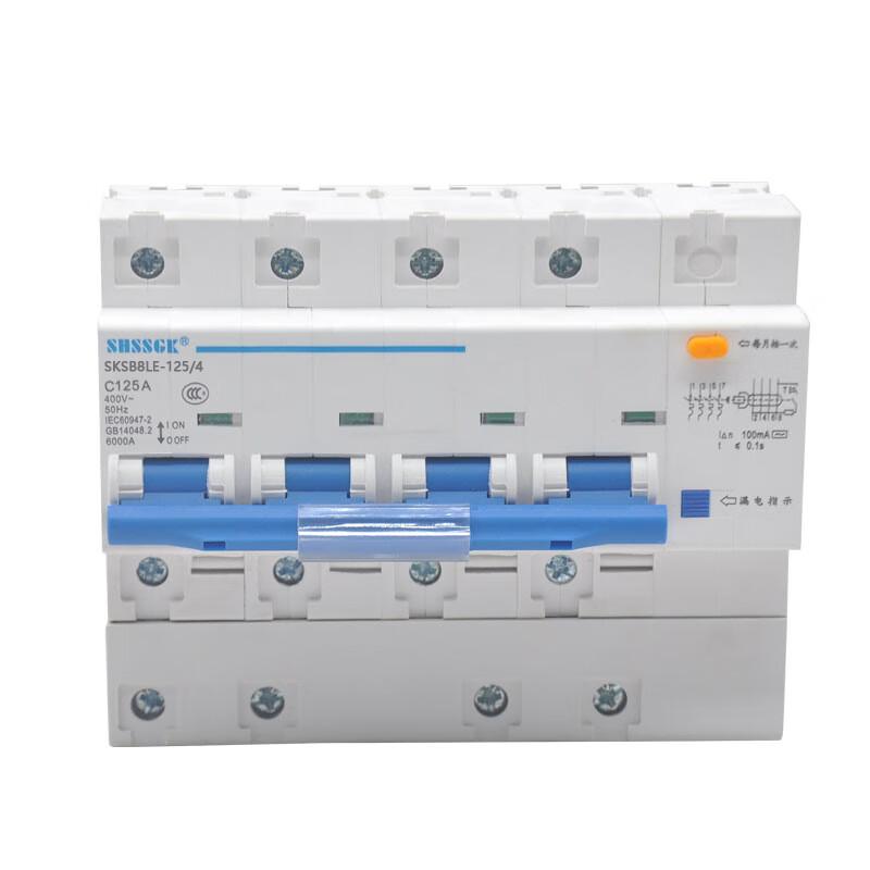 赛时工控(SHSSGK)   低压过载保护漏电开关 漏保小型断路器 (单位:台) SKSB8LE-125/4 4P C125A蓝白 （单位：台）